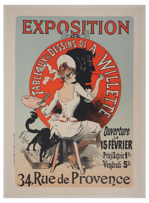 Jules Cheret, Jeune fille peintre, 1897 Lithograph