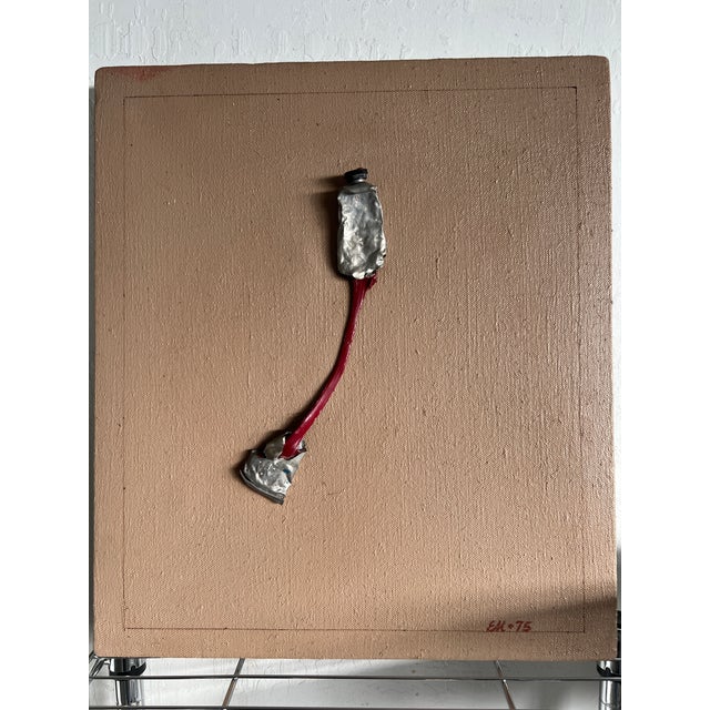 Set of 3 E. Menefee Mixed-Media Relief Assemblage Paintings 1970-1975 For Sale - Image 12 of 14