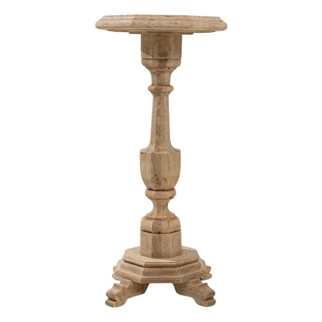 1890s French Baroque Revival Oak Pedestal Table For Sale