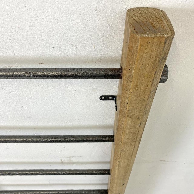Antique Towel Rack in Oak For Sale - Image 6 of 9
