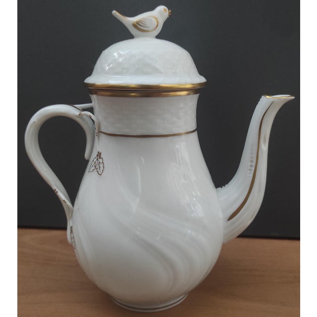 The Herend FEHÉR (white) pattern is a unique design of Herend Porcelain Manufactory with gilded edges and gilded grape and...