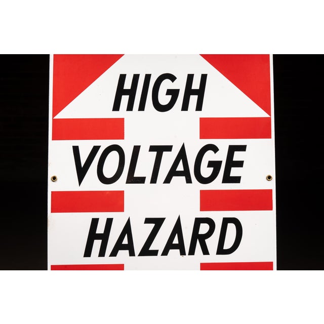 Industrial Vintage Nos "High Voltage" Mining Operation Warning SSP Sign For Sale - Image 3 of 6