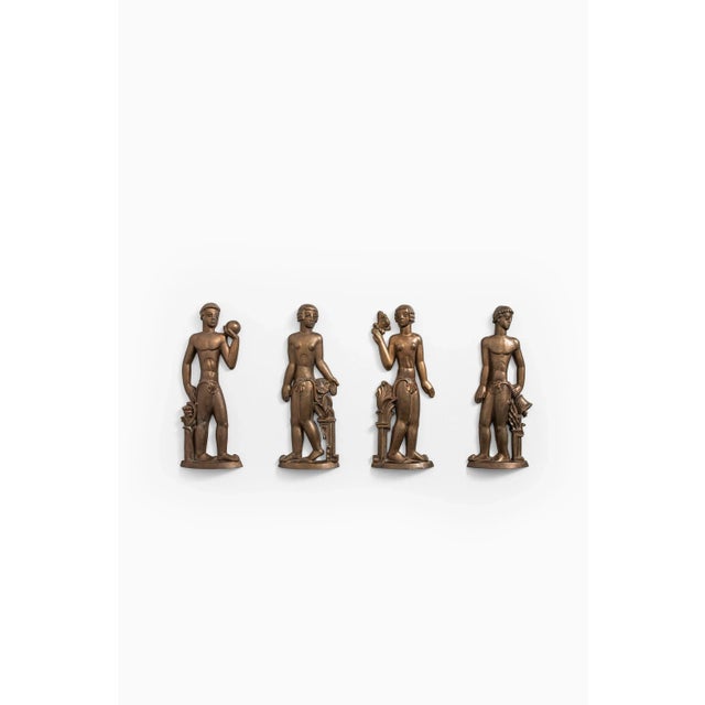 Swedish Bronze Reliefs by Stig Blomberg for ASEA, 1920s, Set of 4 For Sale - Image 10 of 10