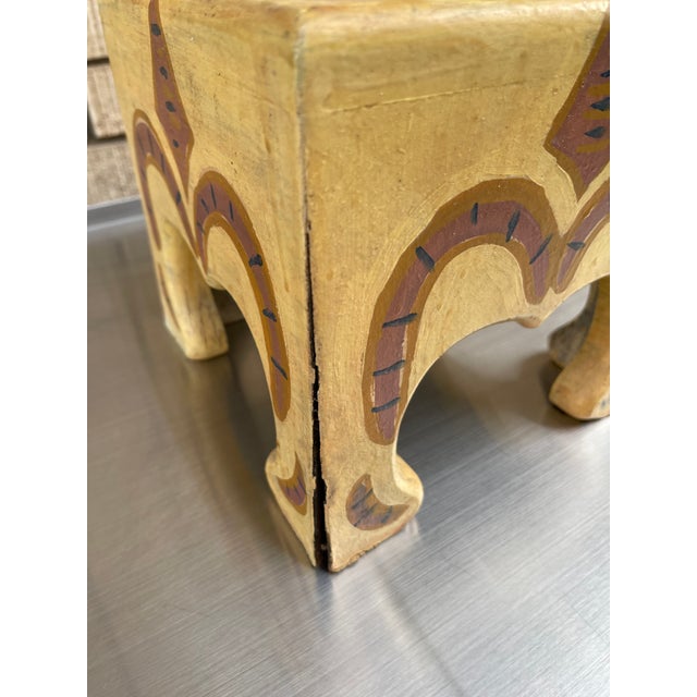 Workaday Handmade New Mexico Folk Art Wood Handpainted Pedestal For Sale - Image 4 of 5