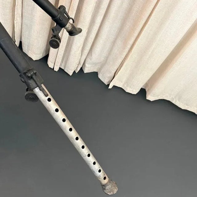 Antique Leather and Cast Iron Adjustable Gymnasium Pommel Horse For Sale - Image 9 of 11