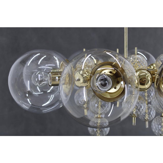 Large Chandelier in Brass Finish attributed to Kamenicky Senov, 1970s For Sale - Image 6 of 15