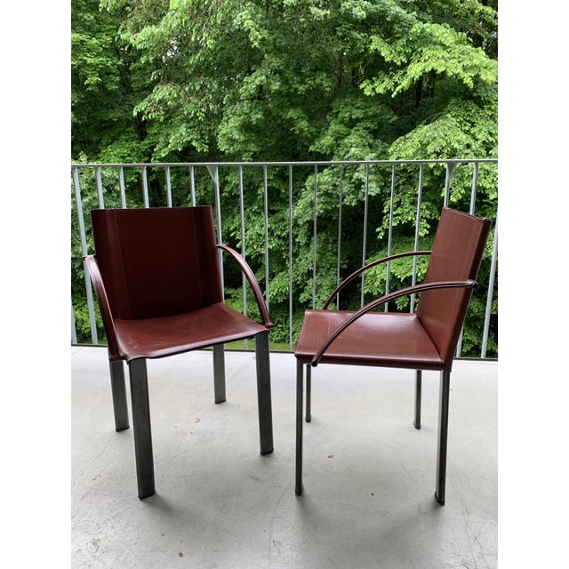 Mid-Century Leather Chairs by Carlo Bartoli for Matteo Grassi, 1990s, Set of 2 For Sale - Image 16 of 18