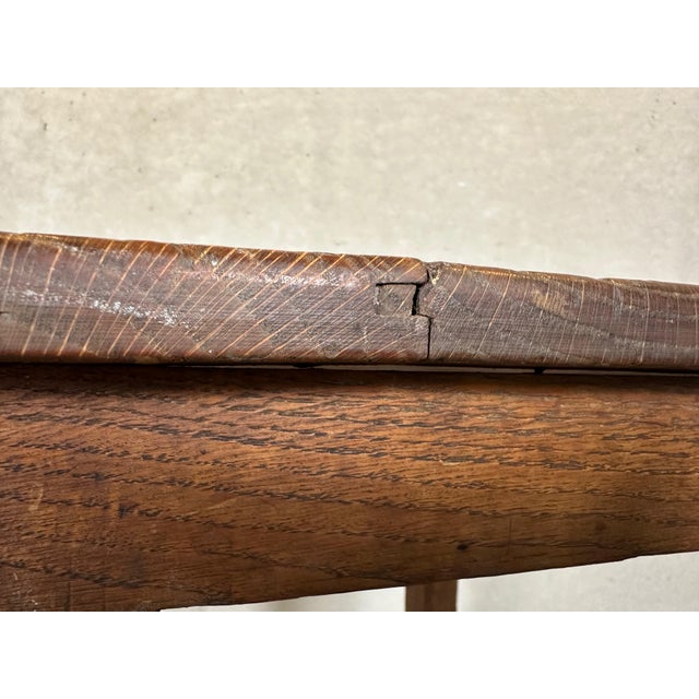 Brown Brutalist Side or Plant Table in Oak For Sale - Image 8 of 12