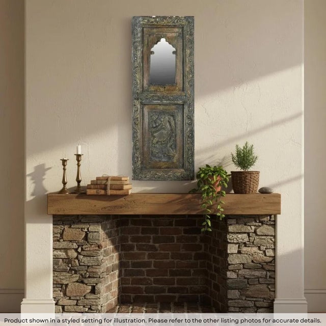 Dimensions: 15" W X 2" D X 39" H Features: • 100% solid wood panel • Vintage panel from India • Entirely handmade by...