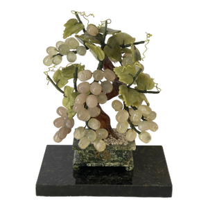 Antque Chinese Jadeite Jade Grapes Vine Tree
