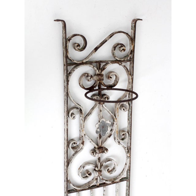 Vintage Spanish Revival Wrought Iron Wall Planter Sconce For Sale - Image 14 of 16