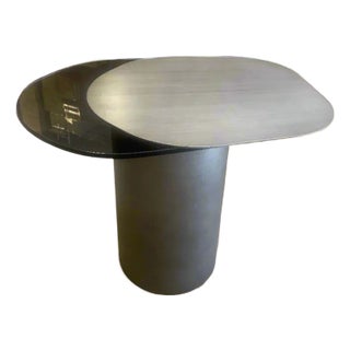 Modern Irregular Kaylee Side End Table in Matte Silver For Sale