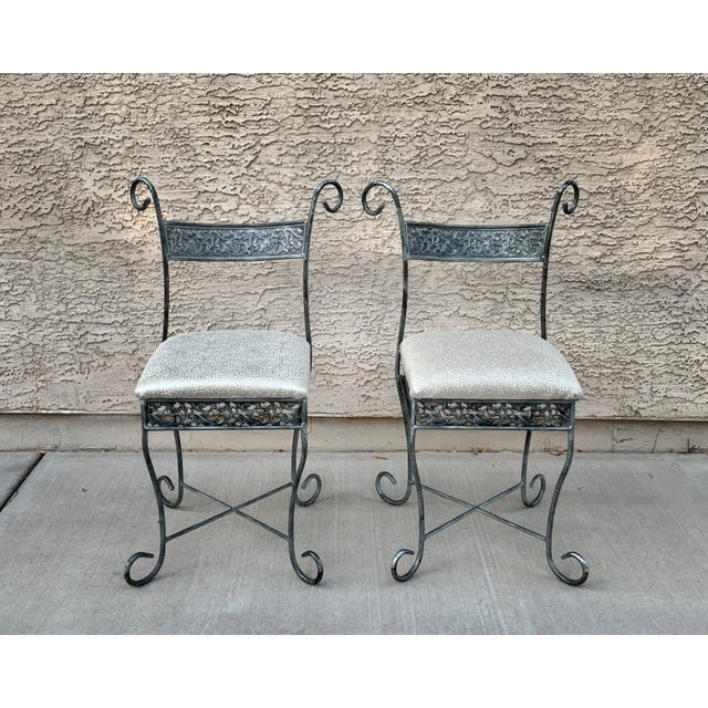 Vintage Upholstered Bistro Chairs For Sale - Image 11 of 11