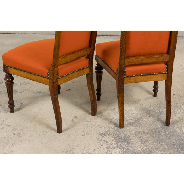 Antique French Napoleon III Style Oak Dining Chairs - Set of 12 For Sale - Image 12 of 18