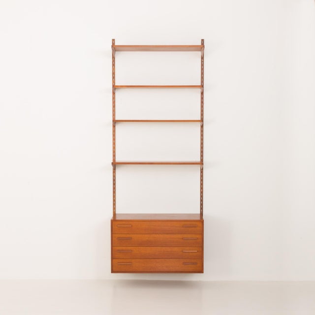 Mid-Century Modern Vintage Teak Wall Unit with Dresser by Kai Kristiansen for FM Mobler, 1960s For Sale - Image 3 of 14