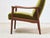 Mid 20th Century Styled After Solid Teak Westnofa Norway Olive Green Mohair Lounge Chair For Sale - Image 9 of 9