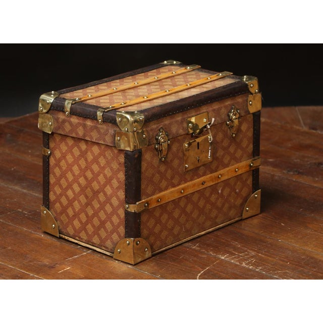 Damier Doll Trunk with Key, 1920s For Sale - Image 6 of 9