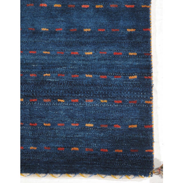 Vintage Hand-Knotted Persian Gabbeh Runner 2'6" X 6'3" For Sale - Image 4 of 5