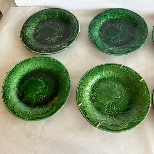 Antique English Majolica Plates , Set of 4 For Sale In Naples, FL - Image 6 of 6