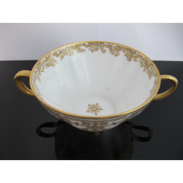 Haviland Limoges Gold Insect Rococo Style Scroll Bouillon Soup Cup With Lid For Sale In Portland, OR - Image 6 of 11