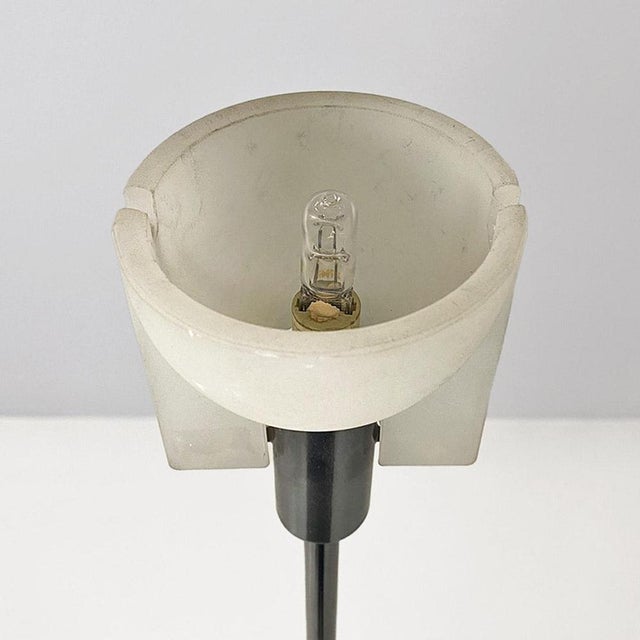 Italian Modern Lamp in Metal and Opal Glass, 1980s For Sale - Image 10 of 15