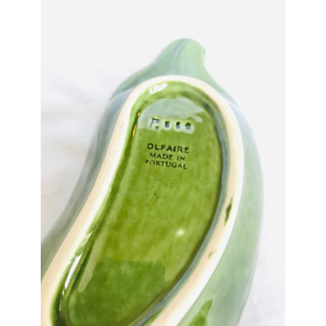 Mexican Late 20th Century Olfaire PortugalMajolica Zucchini Dish For Sale - Image 3 of 7