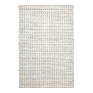 Contemporary Scandinavian Geometric Gift-Sized Chenille Linen Rug by Rug & Kilim, India For Sale