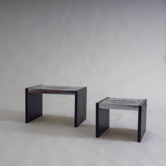 Vintage Tiled Nesting Tables, 1970s, Set of 2 For Sale - Image 13 of 18