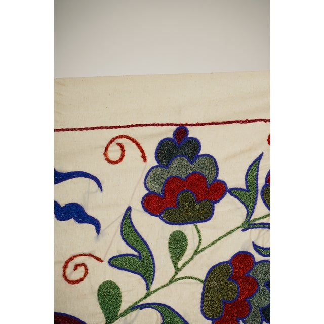Decorative Suzani Embroidered Cotton Cloth For Sale - Image 9 of 10
