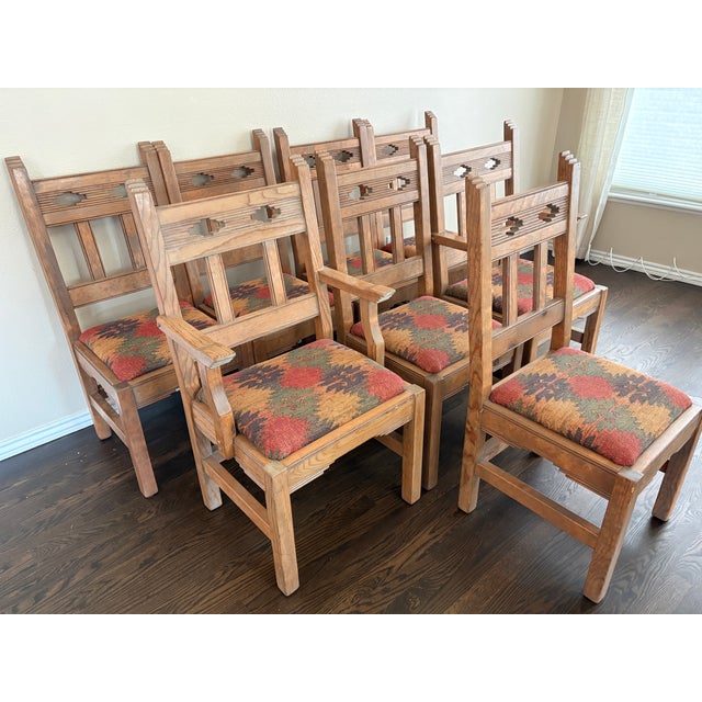 Brown Morewood and Yager Handcrafted Tao Dining Table With 8 Kilim Seats For Sale - Image 8 of 11