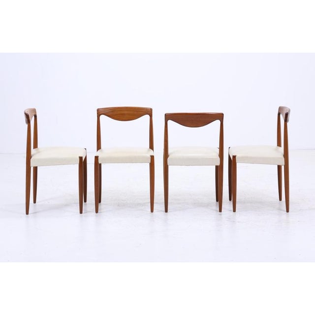 Mid-Century Danish Teak and Leather Bambi Series Chairs by Rolf Rastad & Adolf Relling for Gustav Bahus, Set of 4 For Sale - Image 3 of 13