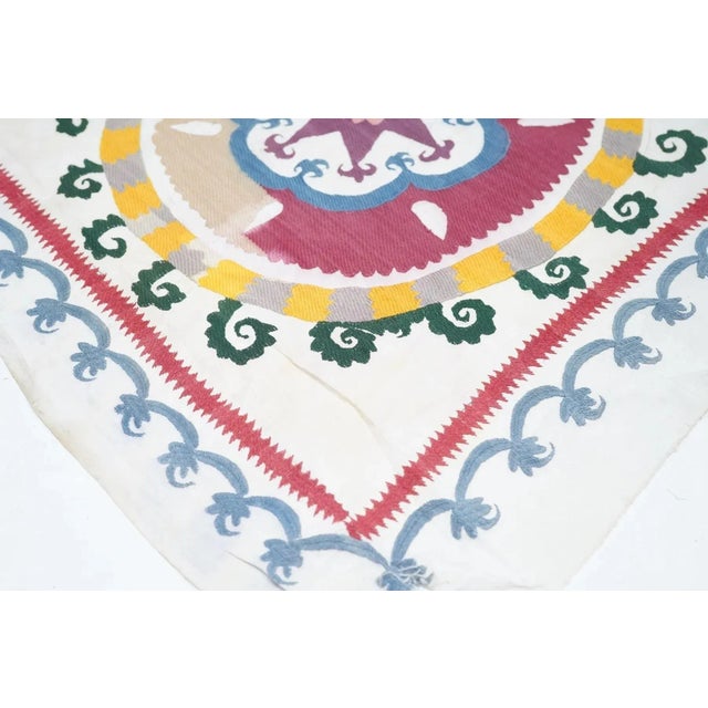 Traditional Antique Textile Suzani 7'1'' X 8'5'' For Sale - Image 3 of 9