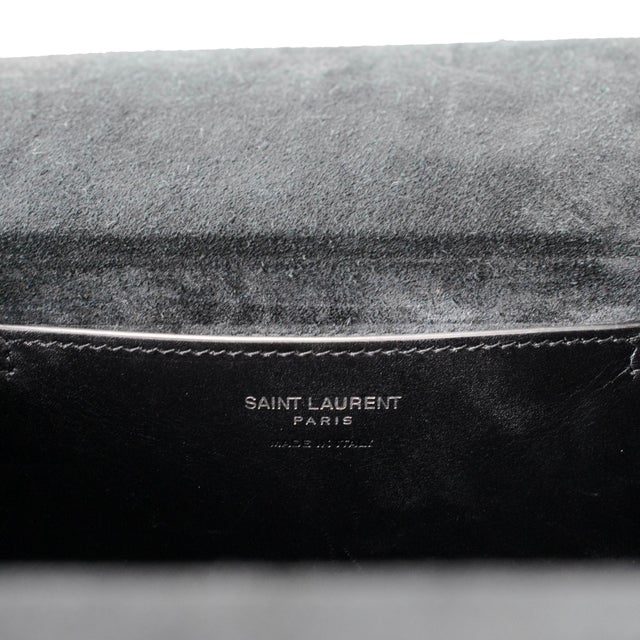 Black Saint Laurent Calfskin Monogram Take Away Black Box Top Handle Bag For Sale - Image 8 of 9
