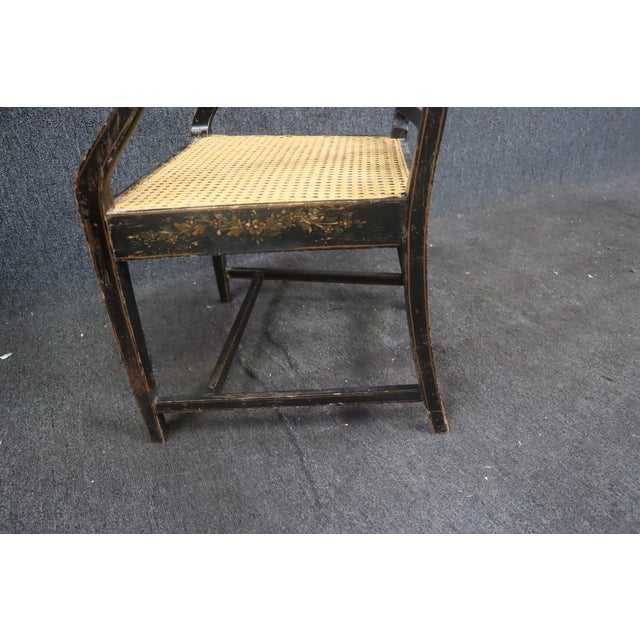 Black Adams Style Paint Decorated Chair For Sale - Image 8 of 9