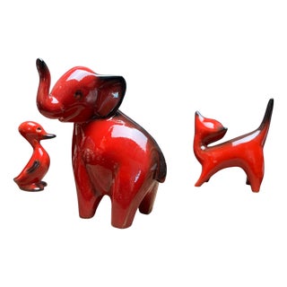 Elephant, Duck and Cat Figures from Cortendorf, Germany, 1960s-1970s, Set of 4 For Sale