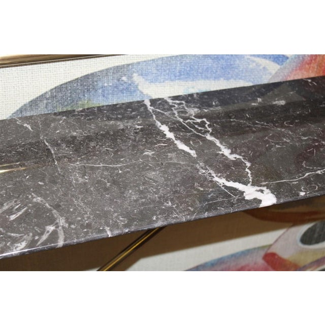 Small Console Table in Brass and Marble, Italy, 1950s For Sale - Image 4 of 11