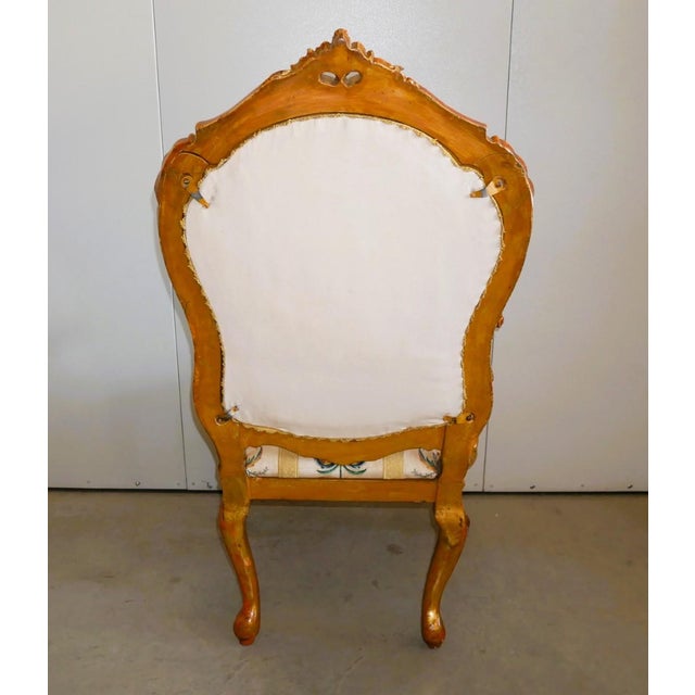 Antique 15th Century Venetian Lacquered and Gilded Armchair For Sale - Image 3 of 18