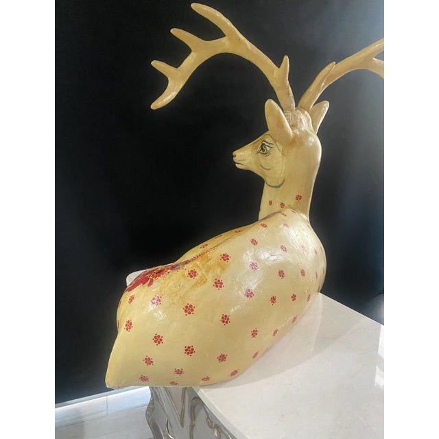 Sergio Bustamante Monumental Surrealist Papier-Mâché Large Sculpture of a Deer by Sergio Bustamante Signed and # 29/100 For Sale - Image 4 of 13