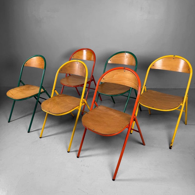 Vintage Folding Chairs, 1970s, Set of 6 For Sale - Image 11 of 15