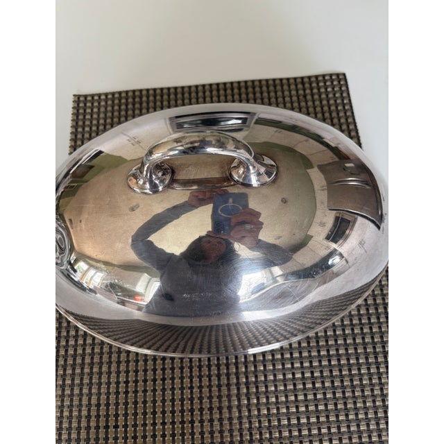 Art Nouveau Antique Silverplate Meat Dome Cloche Food Cover For Sale - Image 3 of 5