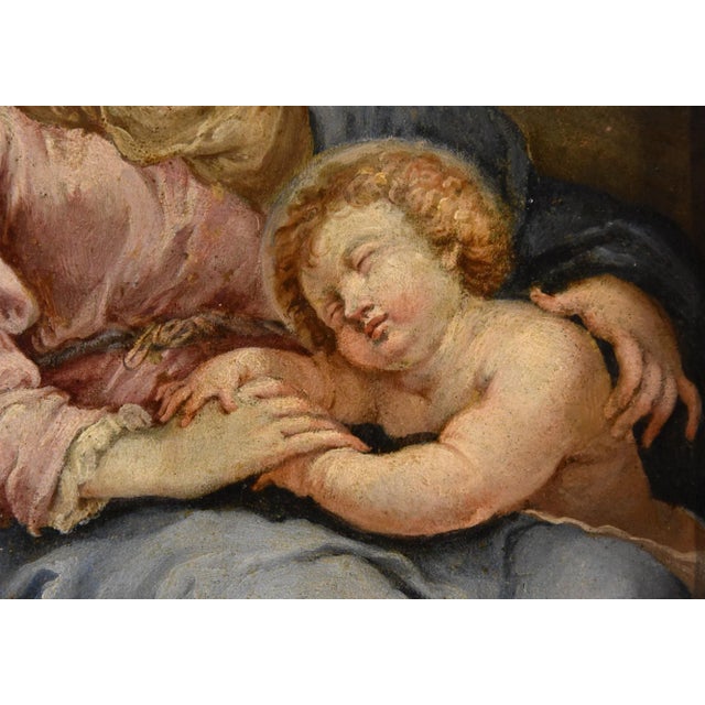 Circle of Sebastiano Conca, Madonna and Child, Oil on Copper, 1740, Framed For Sale - Image 8 of 13