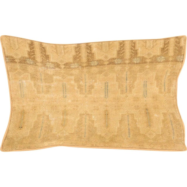 1940s Turkish Oushak Pillow. Hand sewn with fragments of Turkish hand made Oushak wool carpets. Fiber fill. 523229