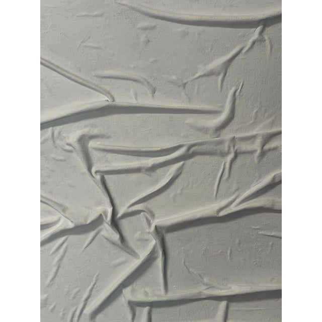 1970s Large Minimalist Plaster Painting -Ridges and Waves For Sale - Image 4 of 4