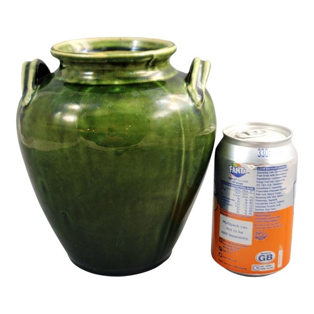 Southern French Handmade Green Glazed Terracotta Confit Jar, 1870-1890 For Sale - Image 11 of 12