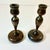 Wood Early 20th C. Antique Federal Farmhouse Americana Hand Turned Walnut Candle Holders - A Pair For Sale - Image 7 of 11