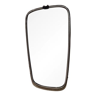 French Art Deco Black Wall Mirror Silver Leaf For Sale