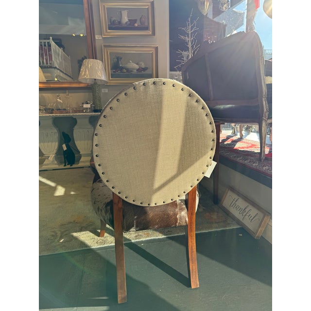 K&k Interiors Cow Hide Chair For Sale - Image 4 of 8