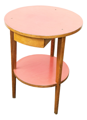 Italian Plastic Laminate and Wood Side Table, 1960s