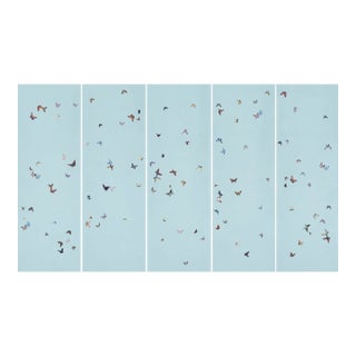 36"*96", Butterfly Wallpaper in Light Blue Ground Color For Sale