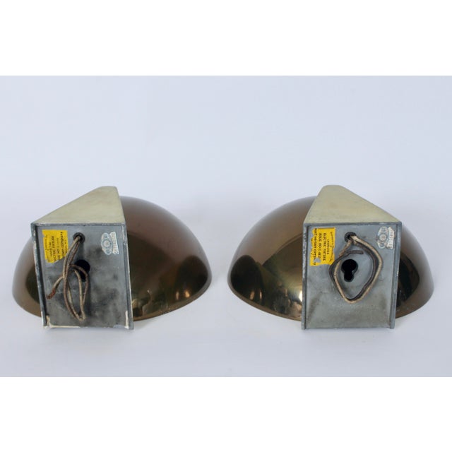 Pair of Kurt Versen Brass & Antique Bronze Tone Sconces, 1930's For Sale - Image 11 of 12